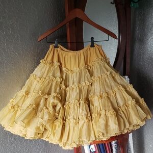 Sunny Yellow Ruffled A-Line Skirt